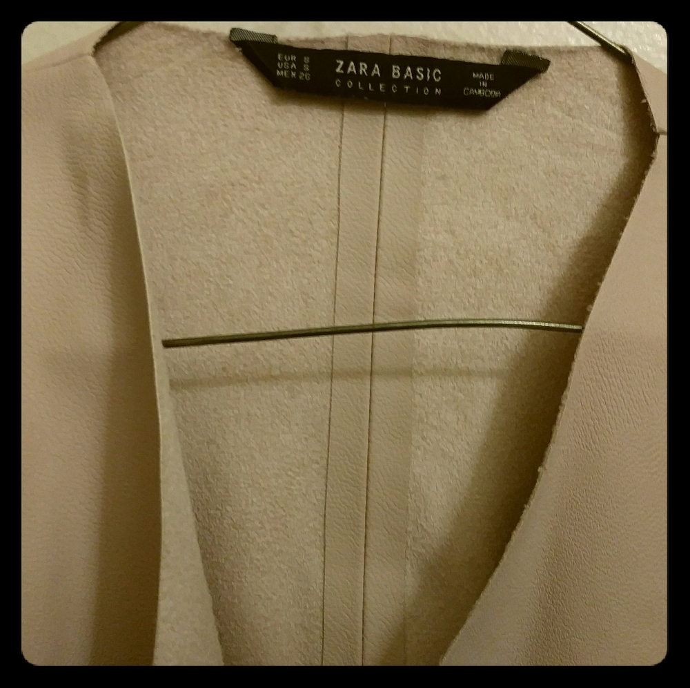 Zara basic Collection faux leather pink jacket